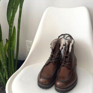 M Gemi Shearling Lined Boots - Brown - Never Worn/Like New - Size 41.5 Euro